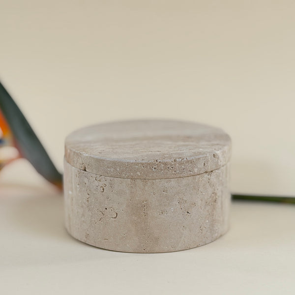 Beige Travertine 'Halo' Keepsake Object