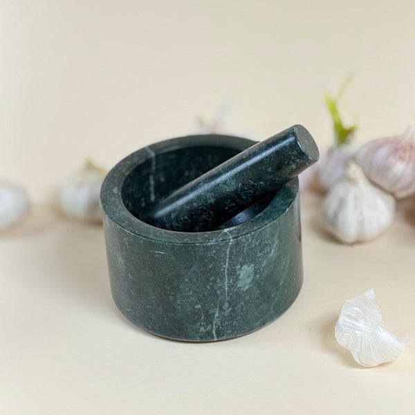 Groen Marmer Vijzel & Stamper