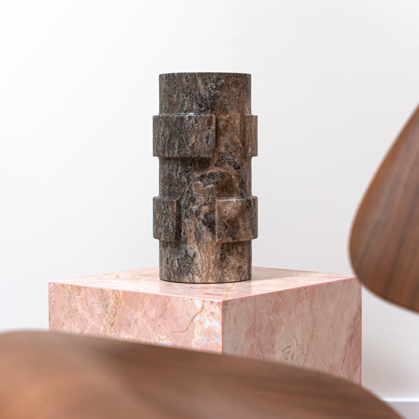 Grijs Travertin Vaas 'Vida'