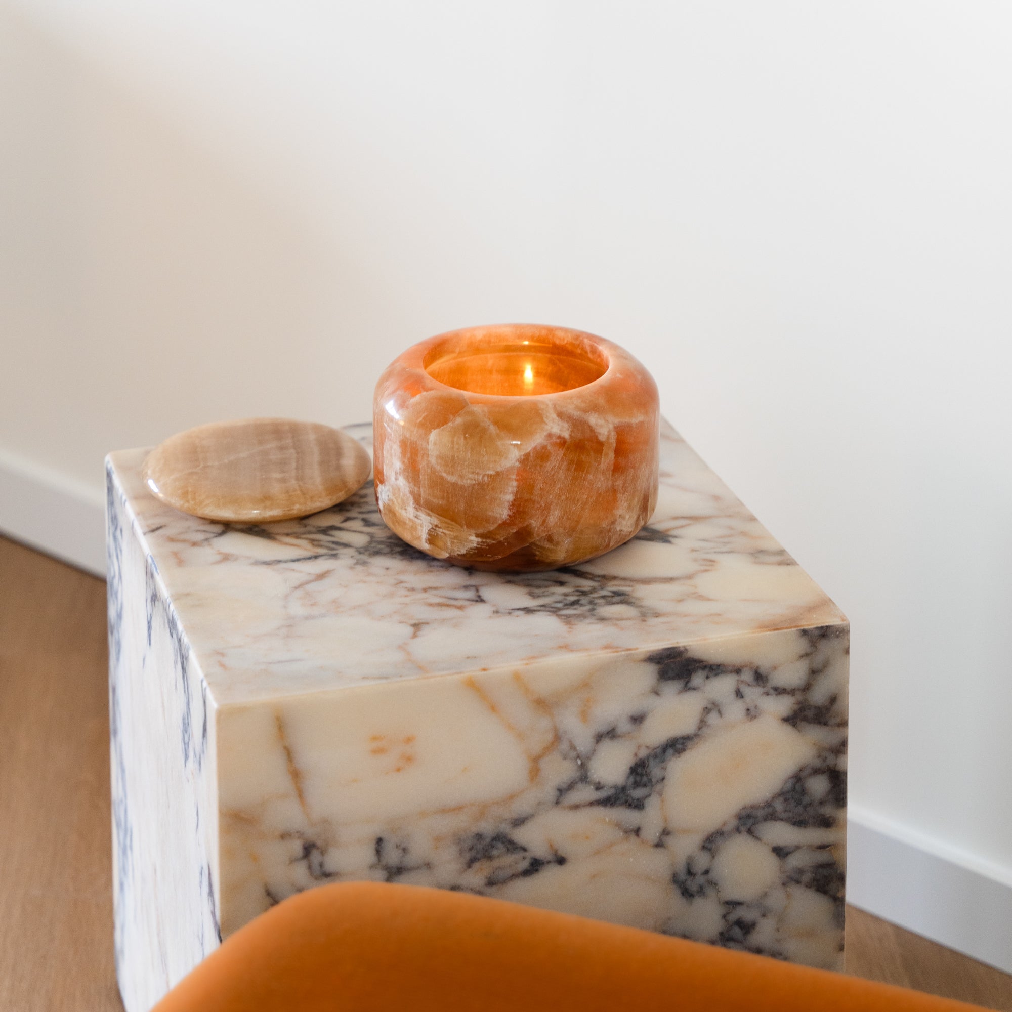 Decoratieve Pot 'Honey 190' in Bruin Onyx