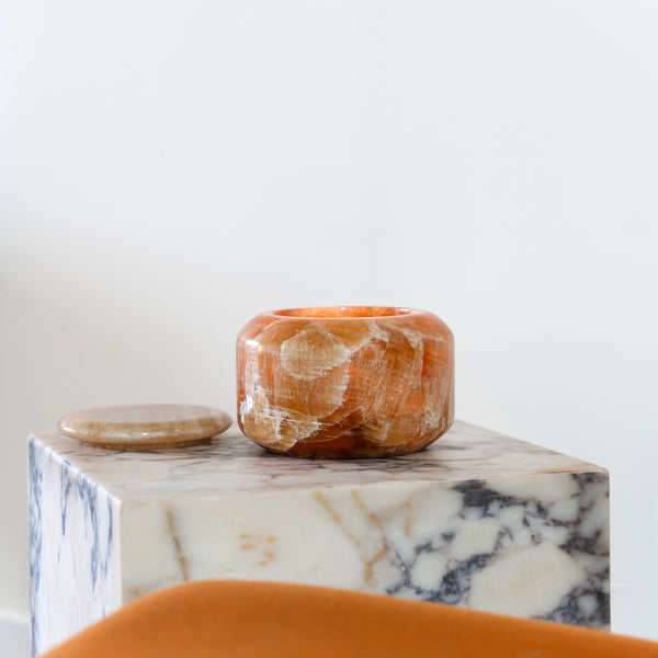 Decoratieve Pot 'Honey 190' in Bruin Onyx