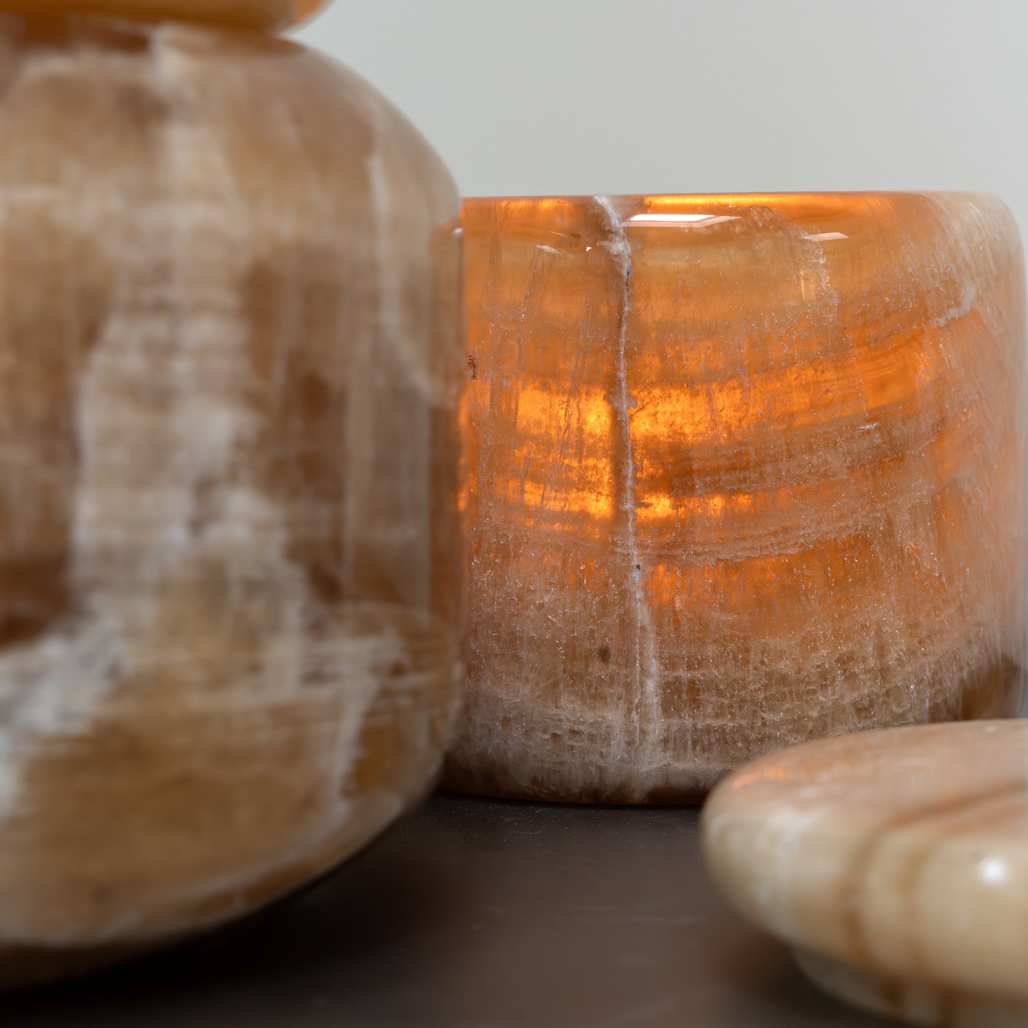 Decoratieve Pot 'Honey 150' in Bruin Onyx