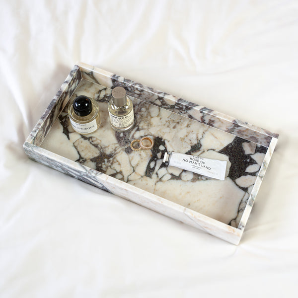 Rechthoekig Dienblad van Calacatta Marmer