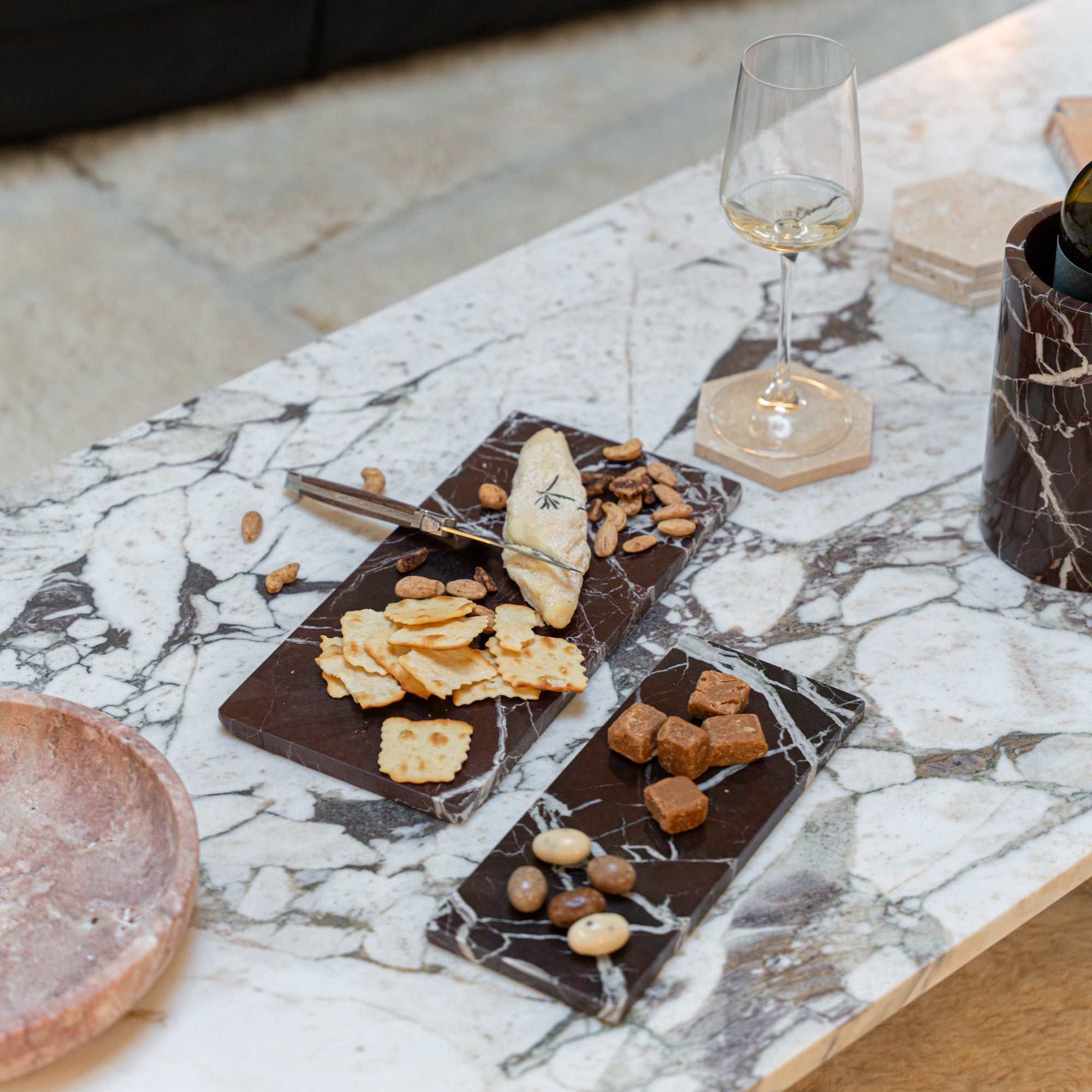 Bordeauxrood Marmer Serveerplank S - 15 x 30 cm