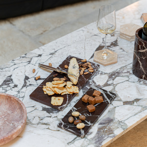 Bordeauxrood Marmer Serveerplank S - 15 x 30 cm