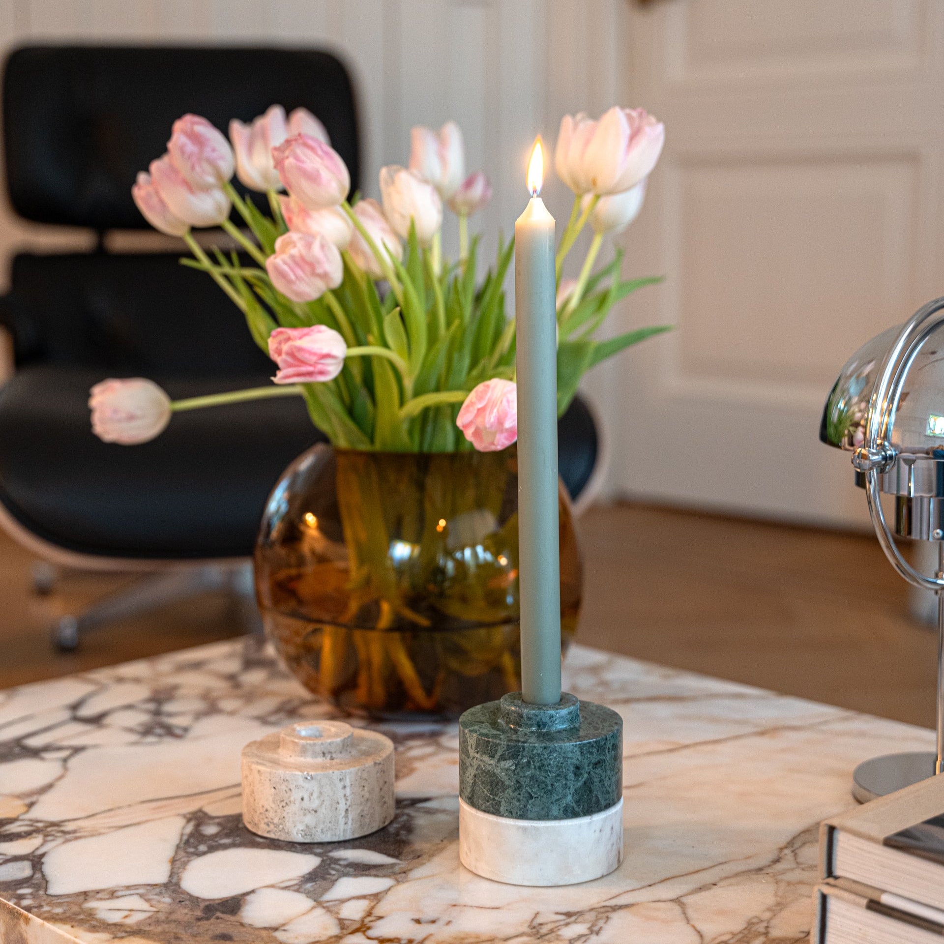 Green Marble 'Switch' Candle Holder