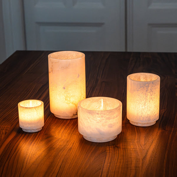 'The Bastards' Alabaster Tealight Holder Set