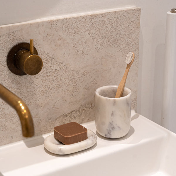 Wit Marmer Badkamer Set 01
