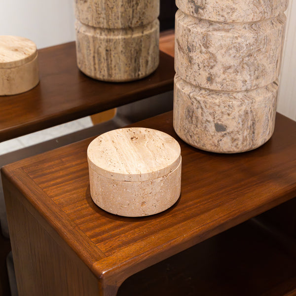 Beige Travertine 'Halo' Keepsake Object