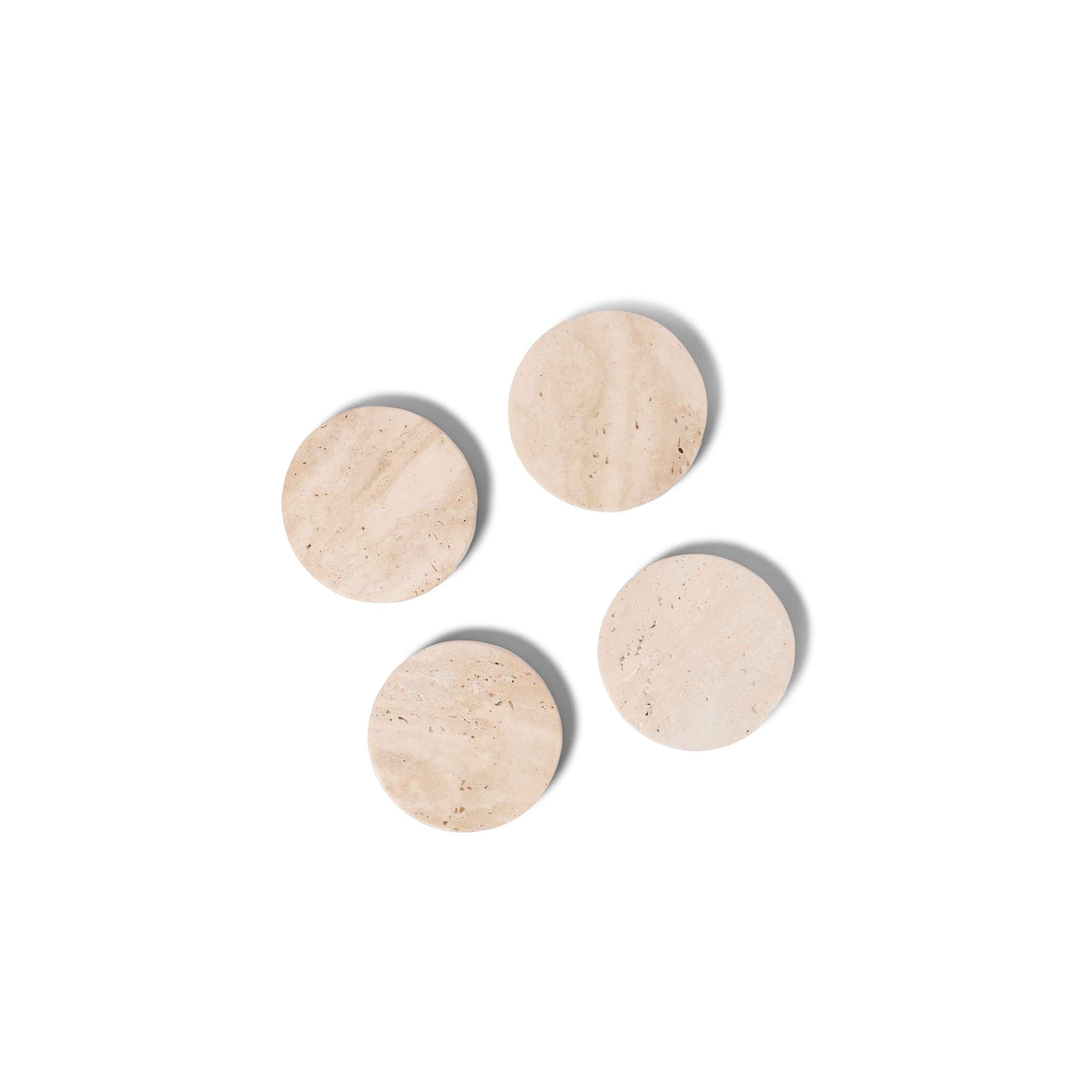 Beige Travertine Round Coasters