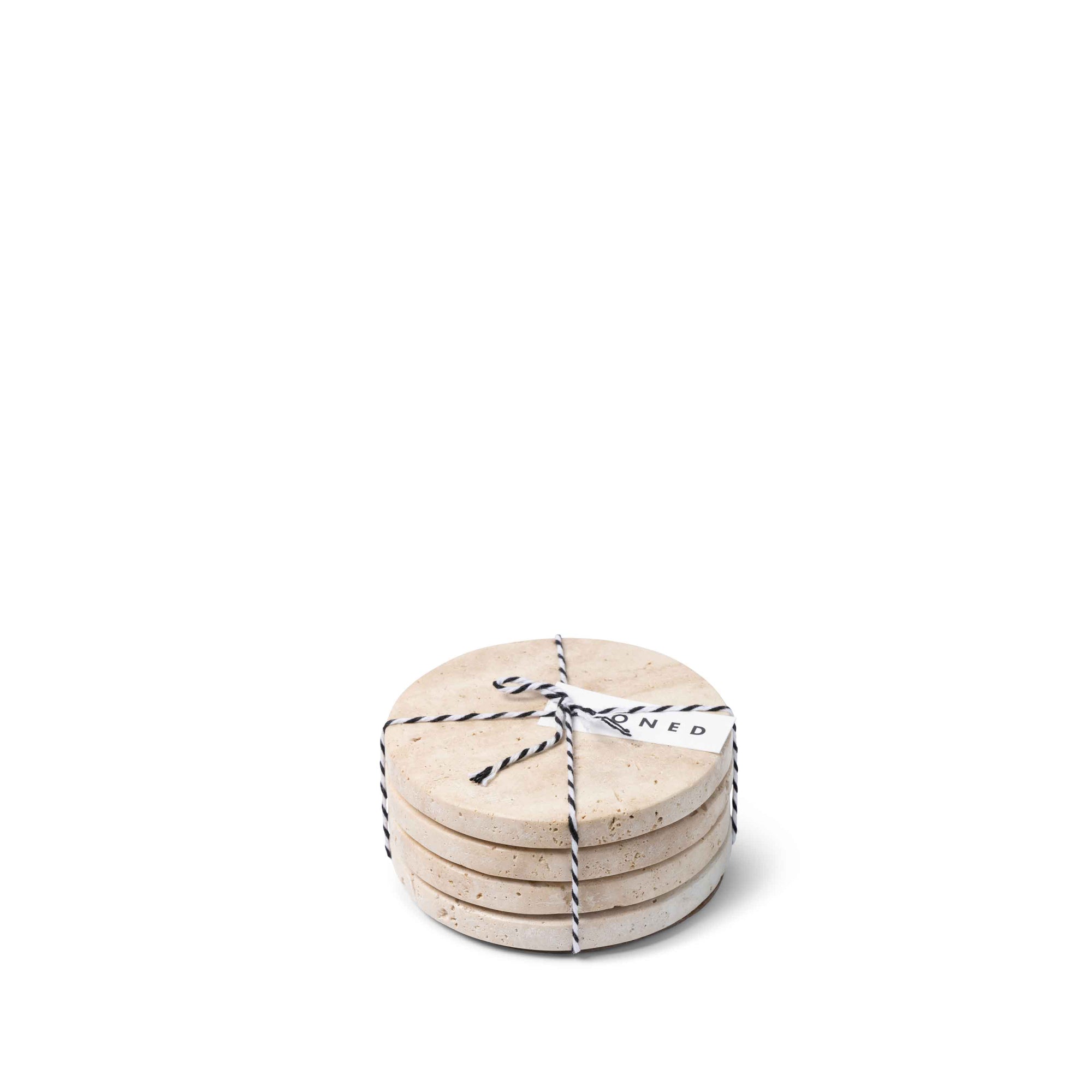 Beige Travertine Round Coasters