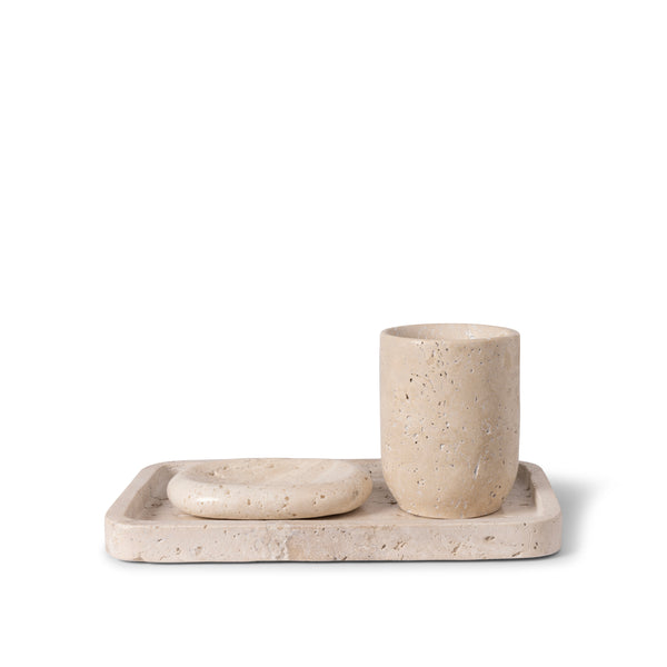 Beige Travertine Bathroom Set 01