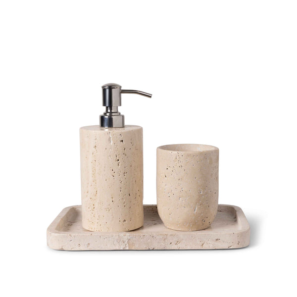 Beige Travertine 'Ritual' Tray