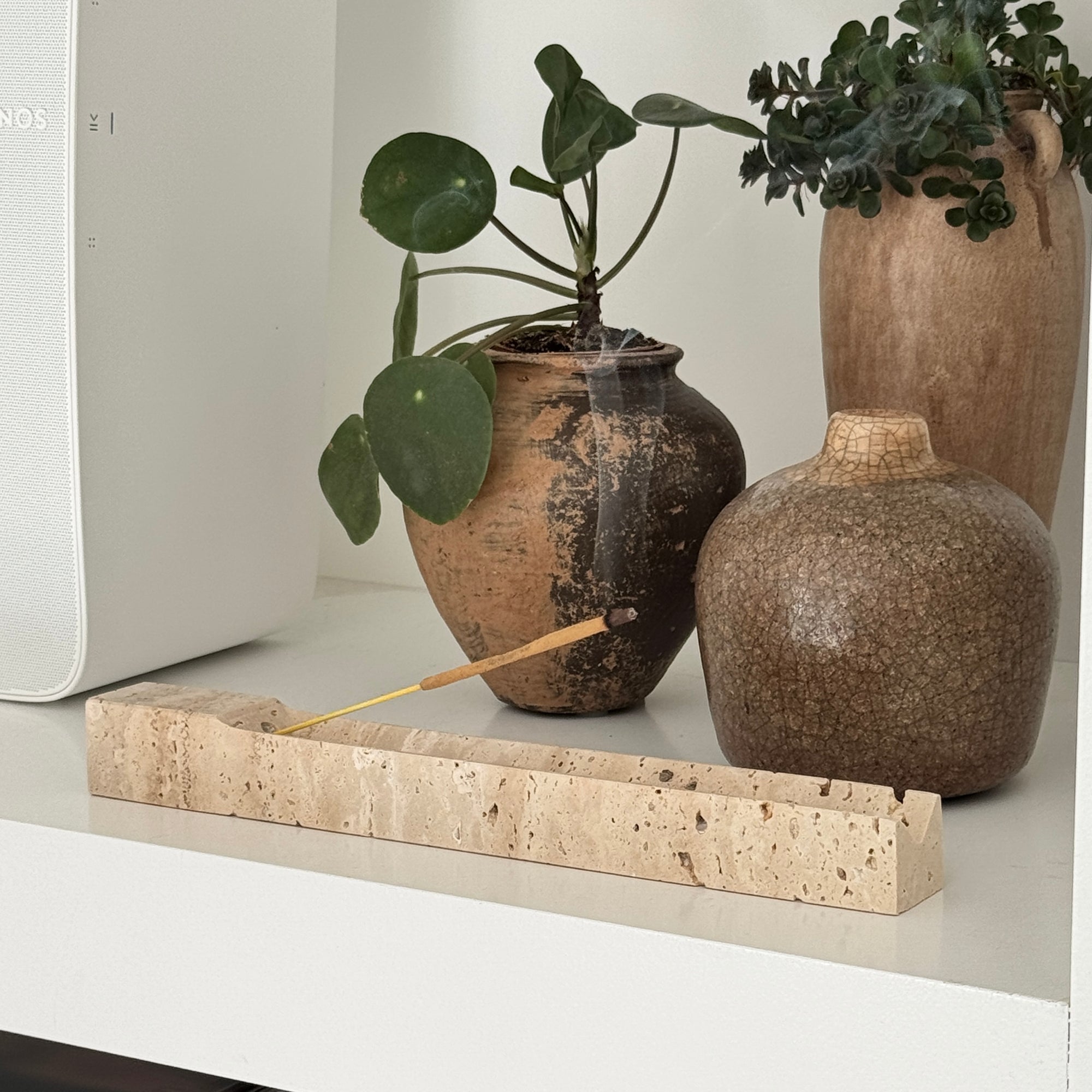 Beige Travertin Wierookhouder