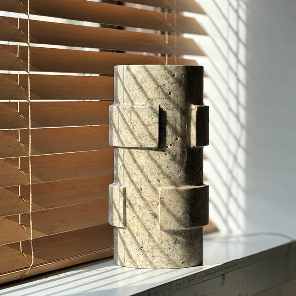 Grijs Travertin Vaas 'Vida'