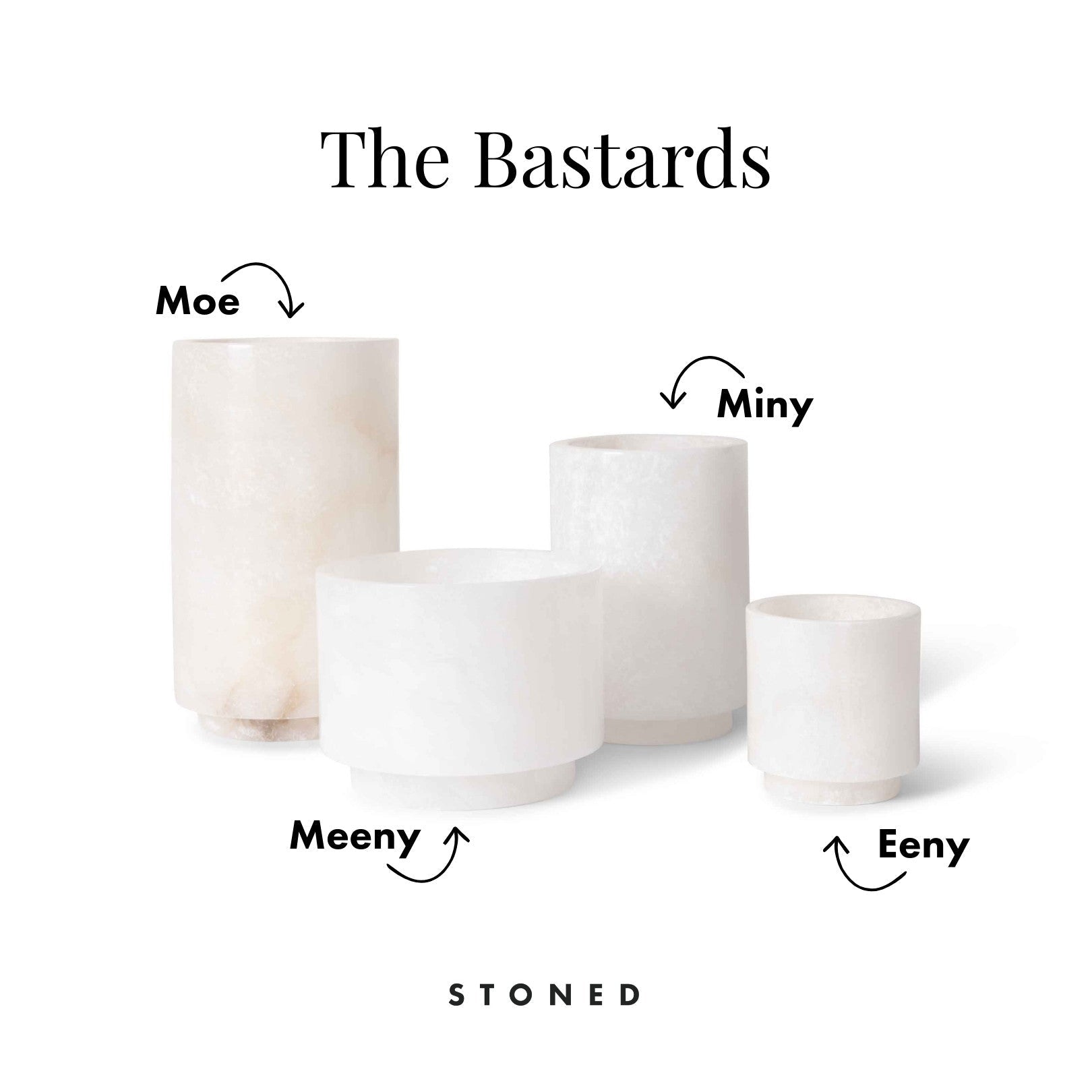 'The Bastards' Alabaster Tealight Holder Set