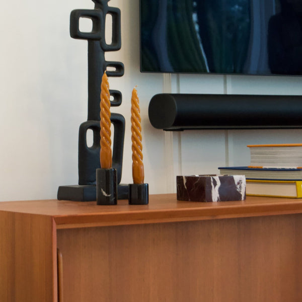 Zwart Marmer Kaarsenhouder S