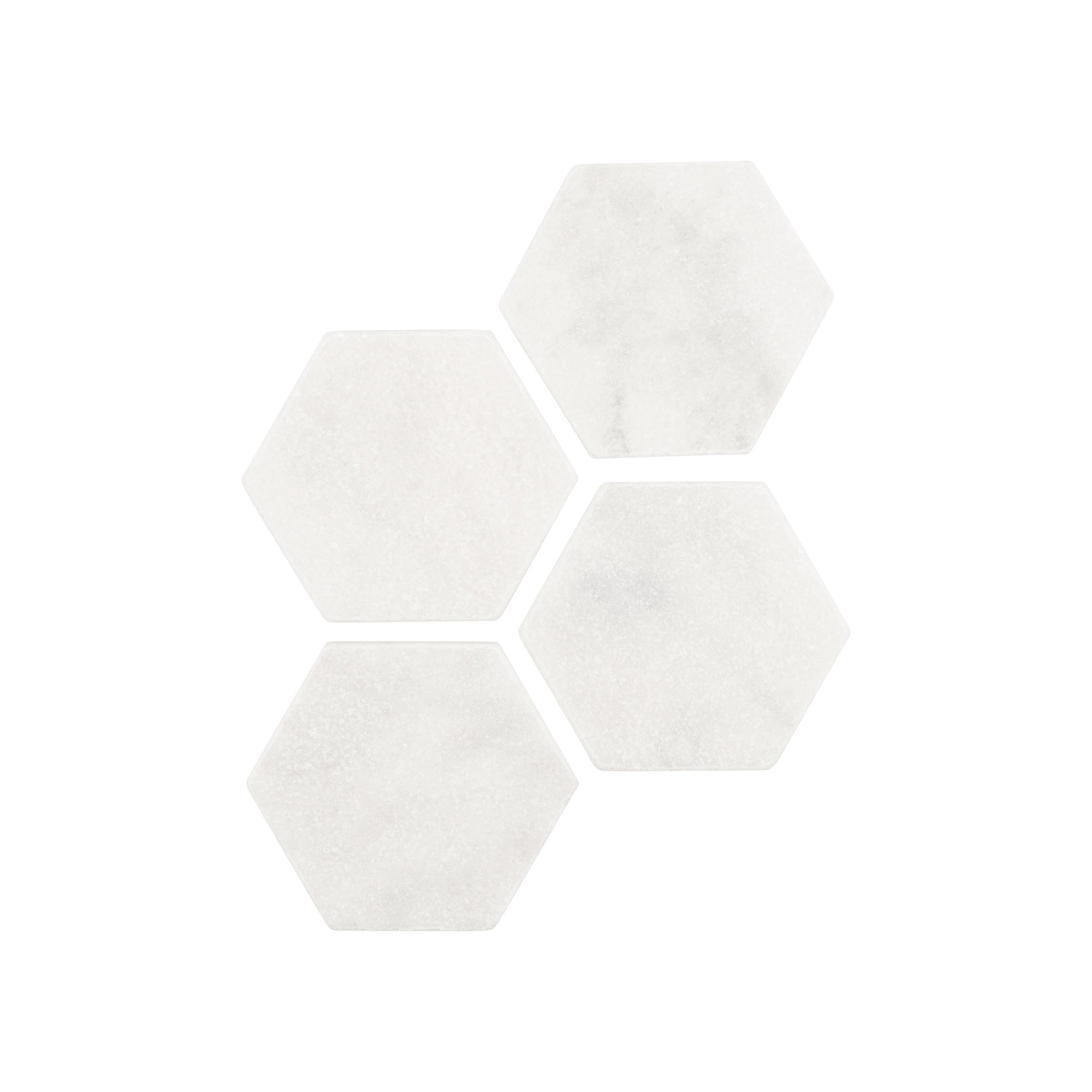 Wit Marmer Hexagon Onderzetters