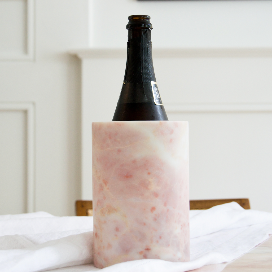 Roze Marmer Flessenkoeler en Vaas