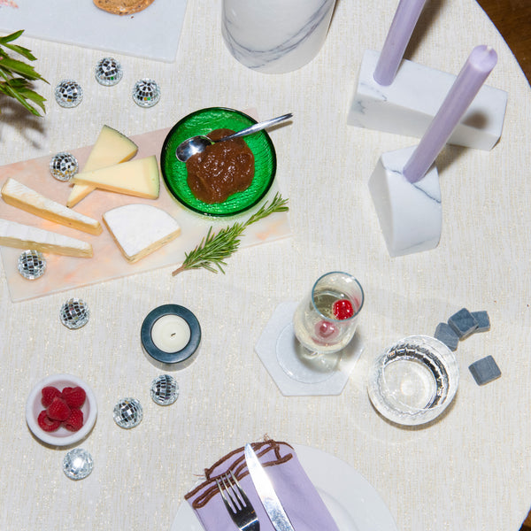 Stoned, not wasted: Wit Marmer Kaarsenhouder 'Nova'