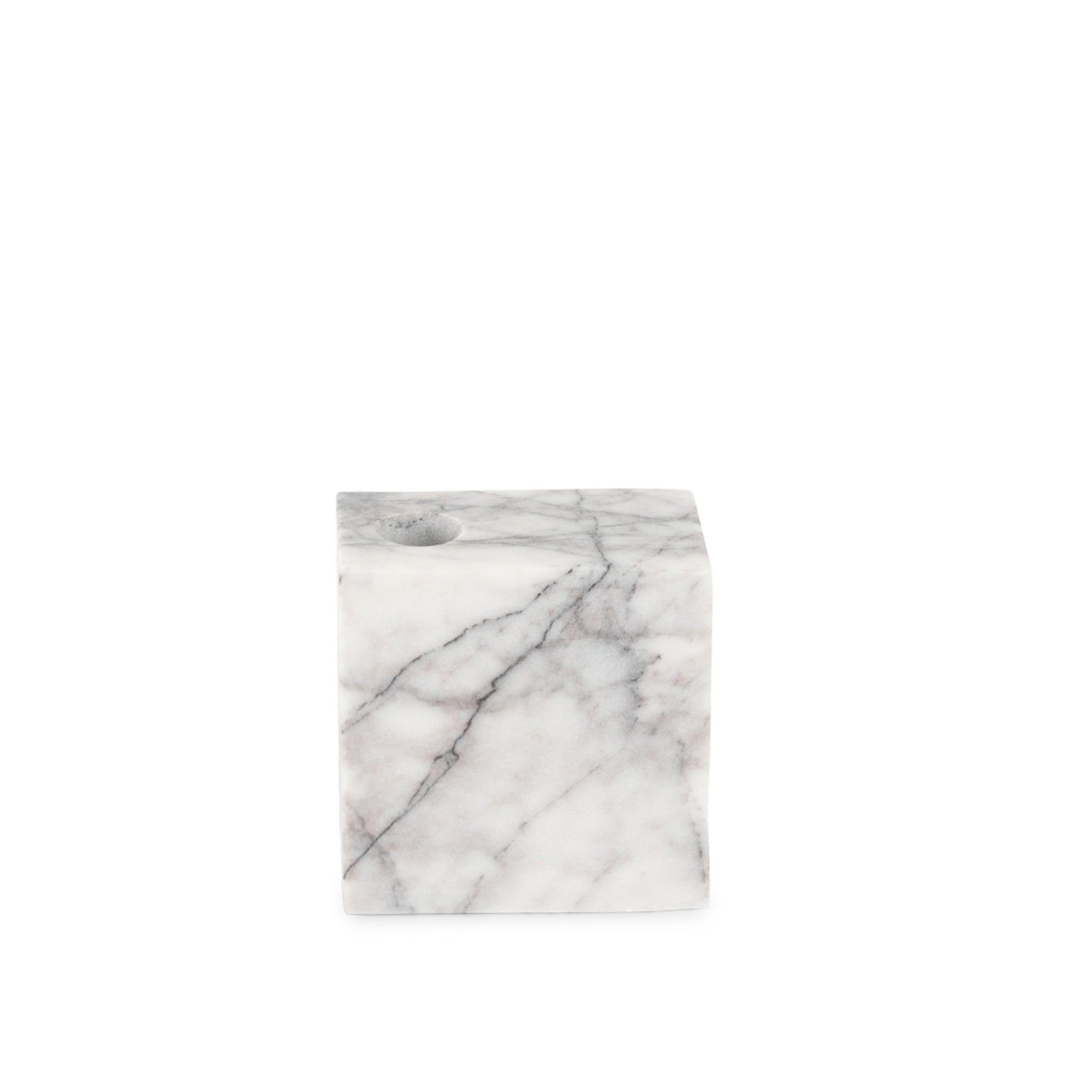 Stoned, not wasted: Wit Marmer Kaarsenhouder 'Pixel'