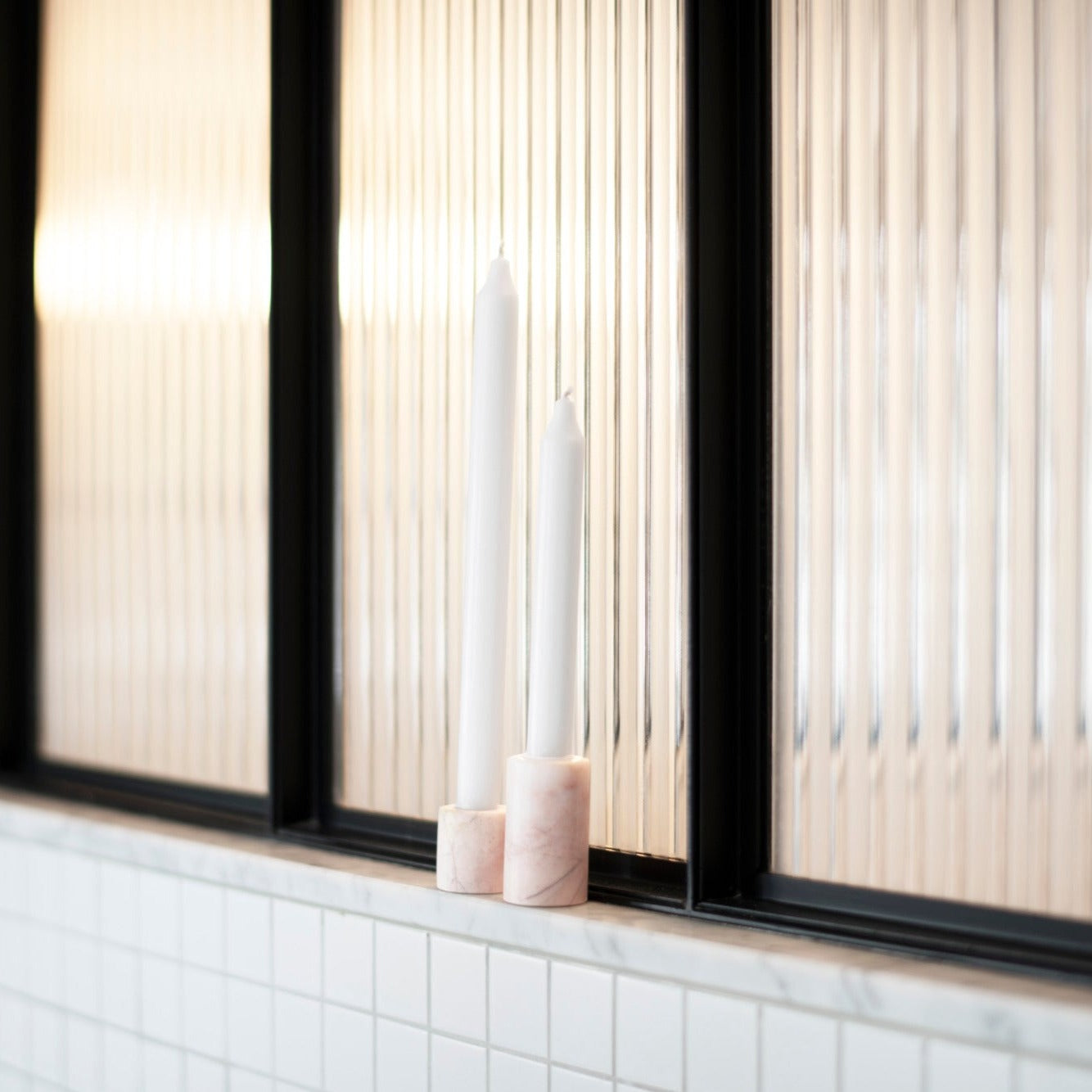 Stoned, not wasted: Roze Marmer Kaarsenhouder L
