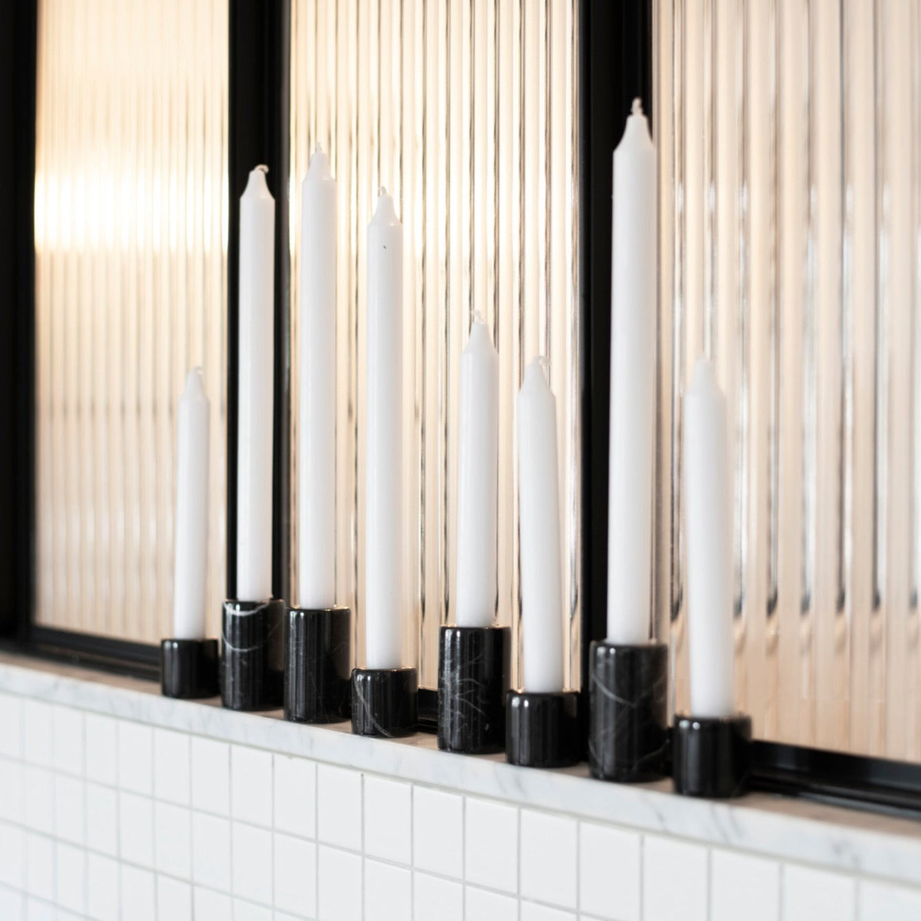 Zwart Marmer Kaarsenhouder S