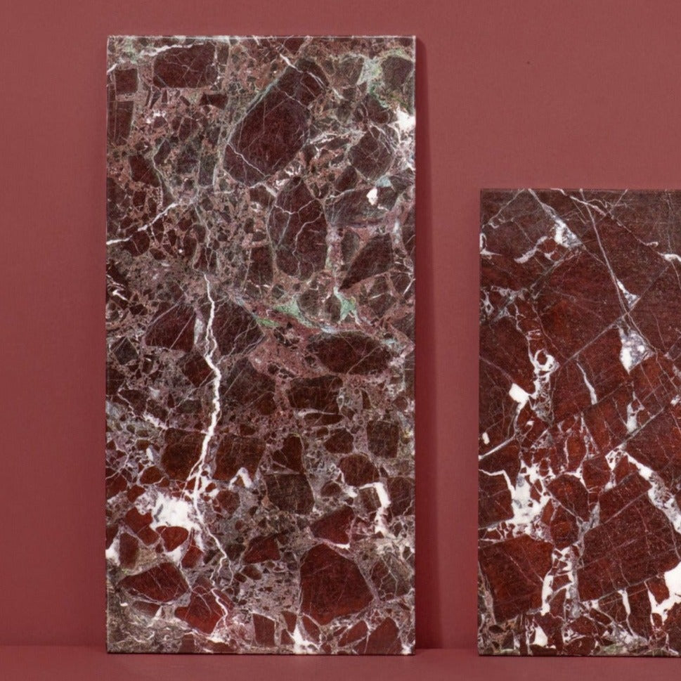 Bordeauxrood Marmer Serveerplank M - 20 x 40 cm